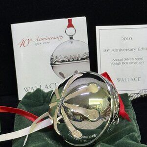 2010 WALLACE SILVER PLATE SLEIGH BELL 40th anniversary ornament holiday - D1468